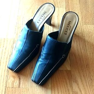 Meucci genuine leather heeled slide size 7